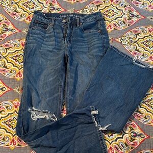 American Eagle Outfitters Blue Ripped Boyfriend Jeans